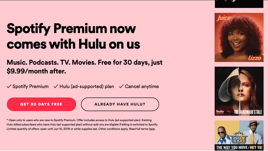 Hulu Spotify Premium Free